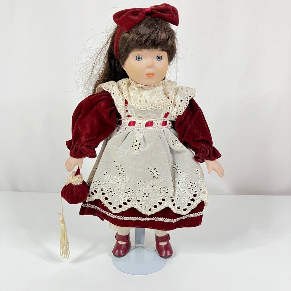 Duck House Heirloom Red Velvet and White Christmas Party Theme 14” Doll
